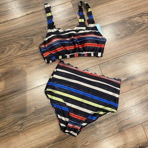 Adorable multi colored high waisted bikini
